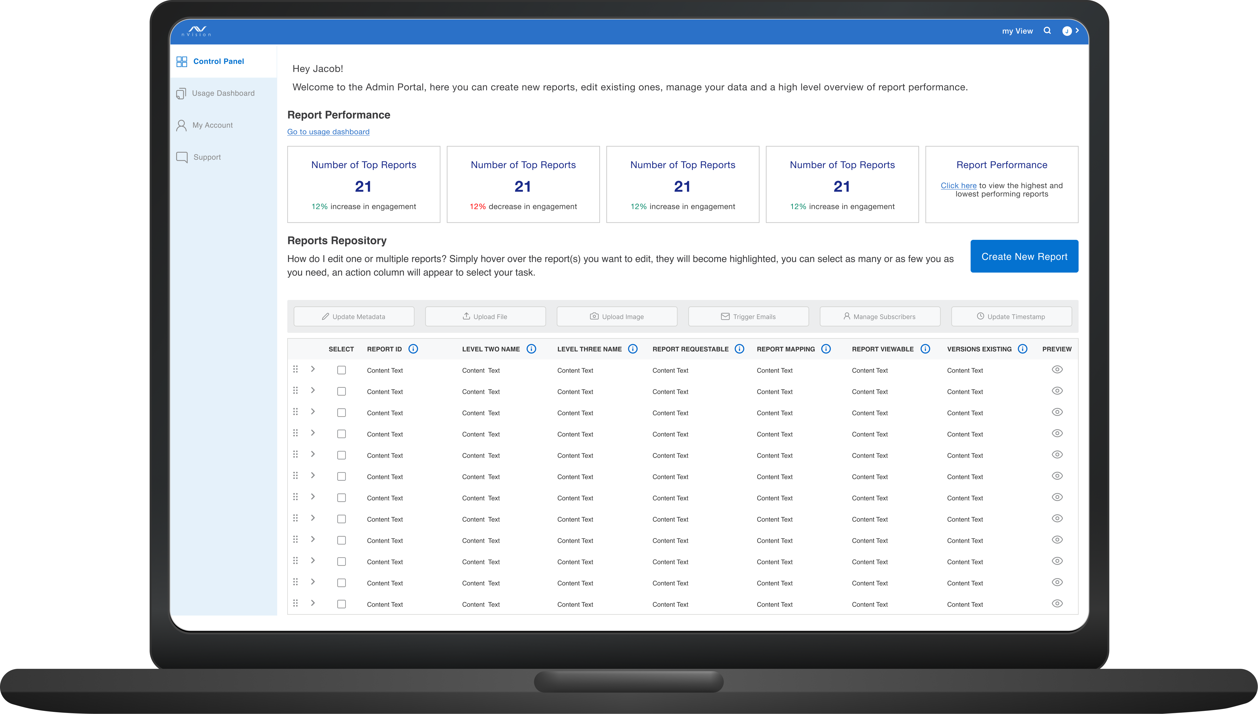 nVision Admin Panel